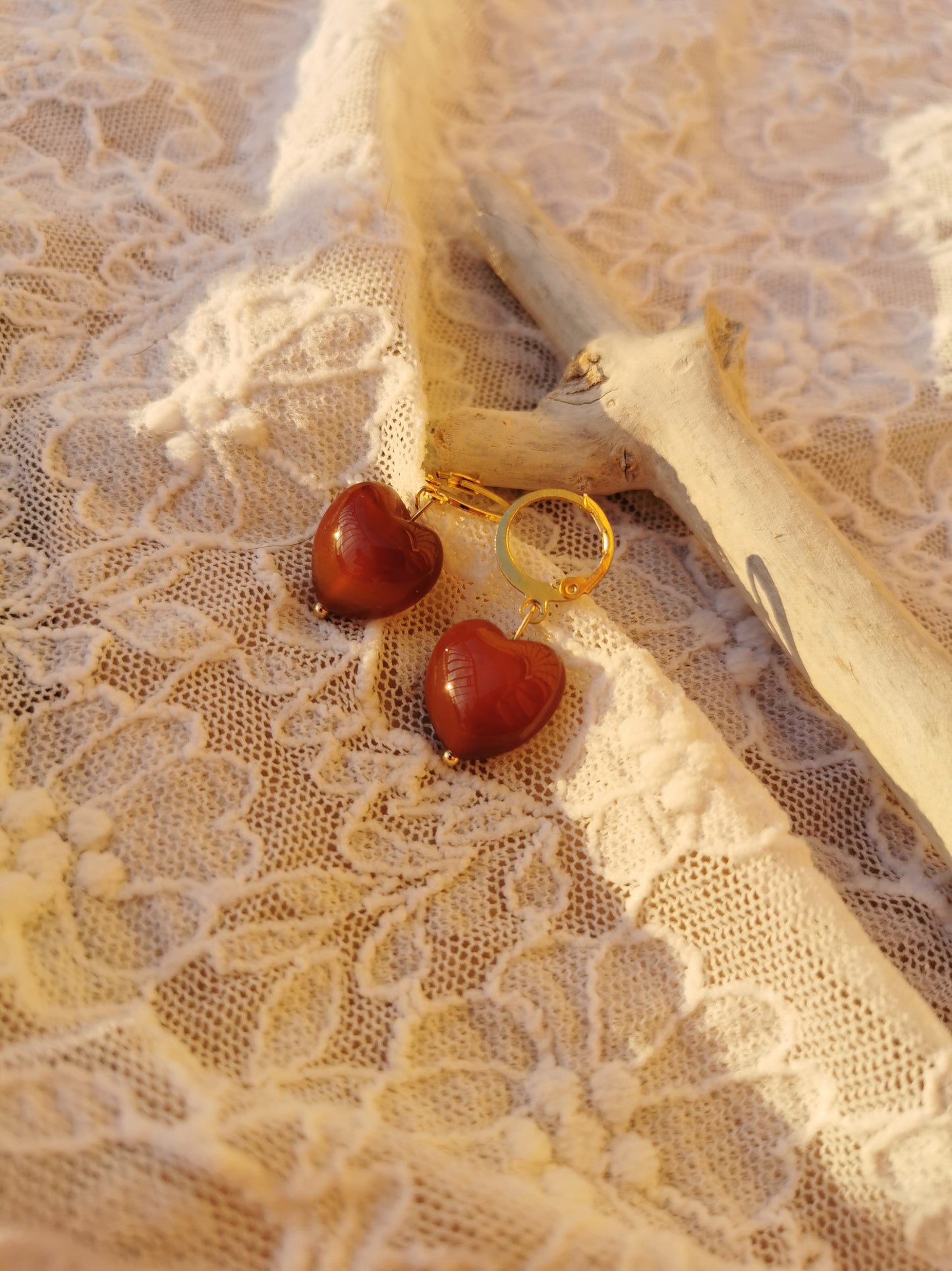 Orecchini Cuore in Corniola “Bella”