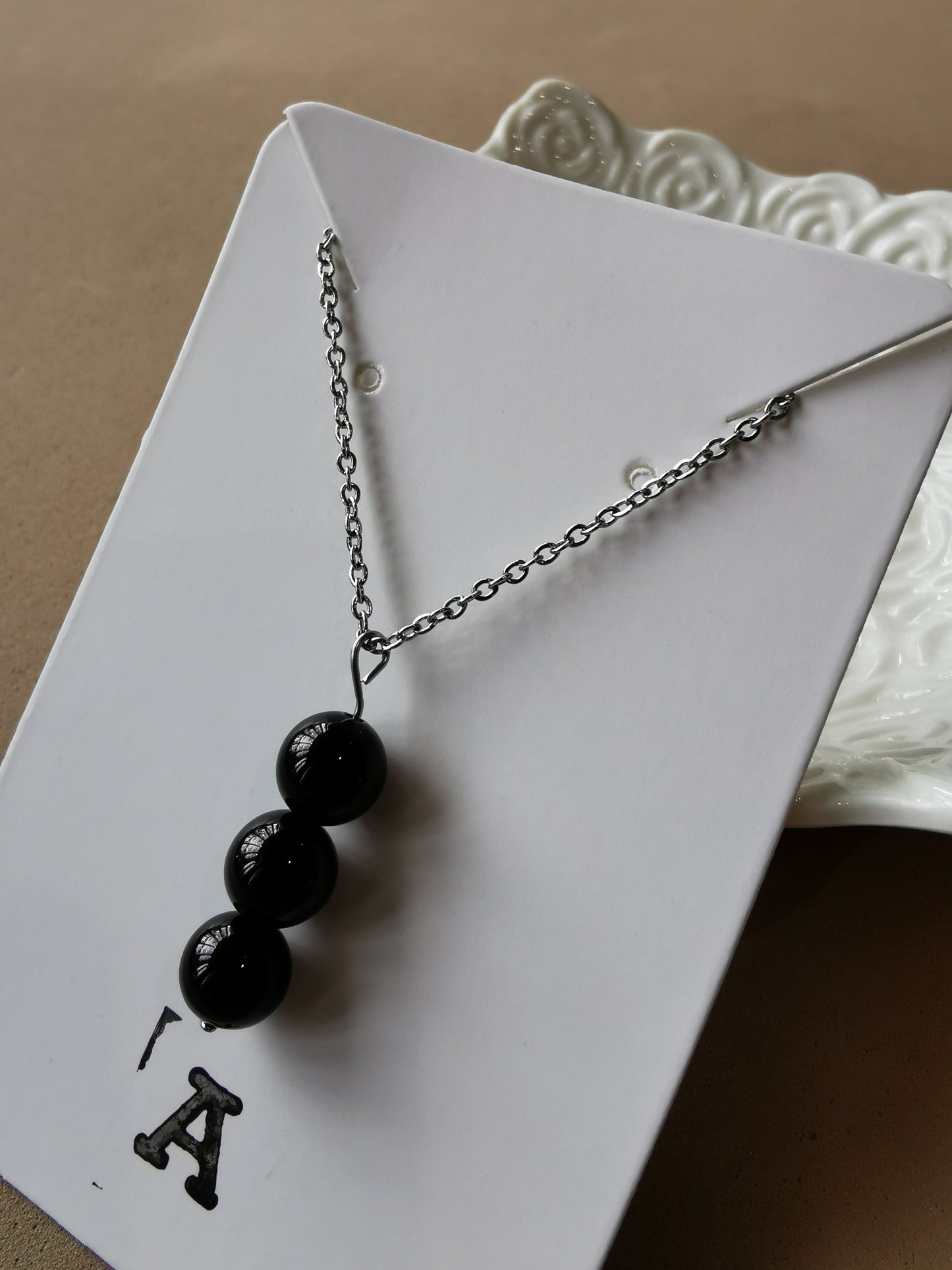 Collana in onice nera