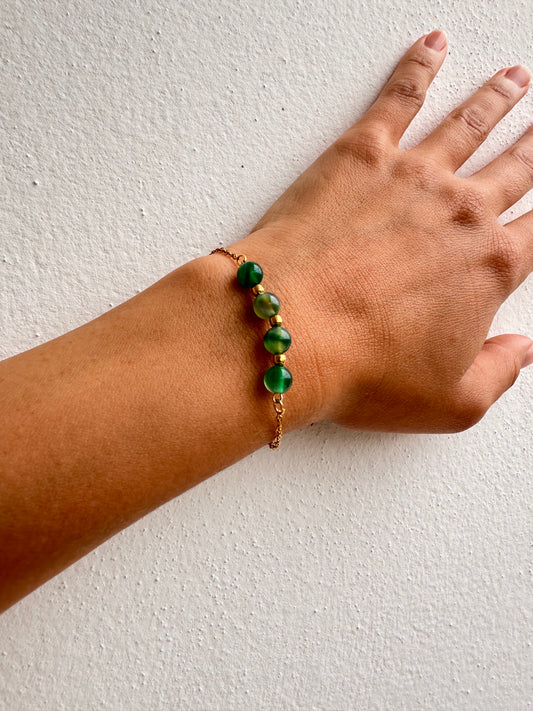 Bracciale Sfere di Agata Verde “Clarity 101”