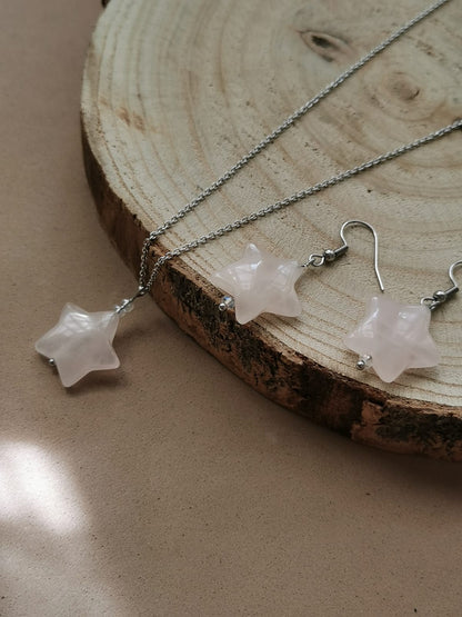 Collana stella in Quarzo Rosa